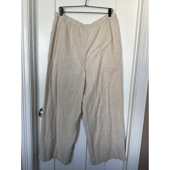 NWT American Eagle Women's Elastic Waist Drawstring Wide Leg Pants Beige Size XL - Picture 5 of 11